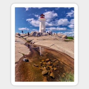 Peggy's Cove Lighthouse & Tourists 04 Sticker